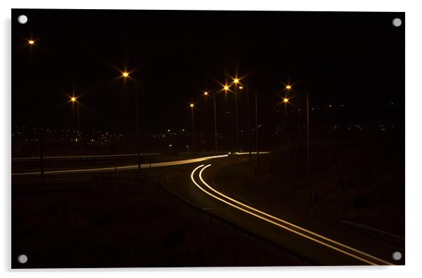 Light trails at the Junction Acrylic by Peter Elliott 