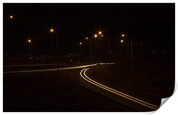 Light trails at the Junction Print by Peter Elliott 