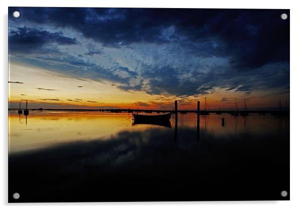 Brancaster Staithe sunset Acrylic by Gary Pearson