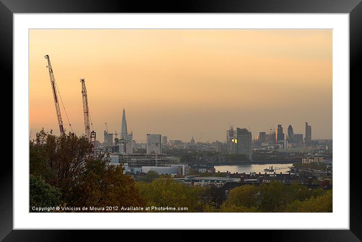 Sunset over London Framed Mounted Print by Vinicios de Moura