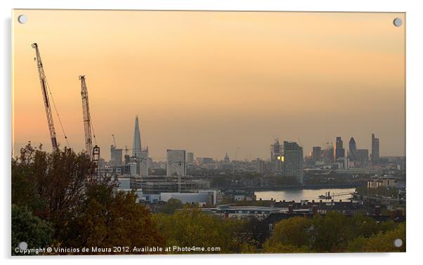 Sunset over London Acrylic by Vinicios de Moura