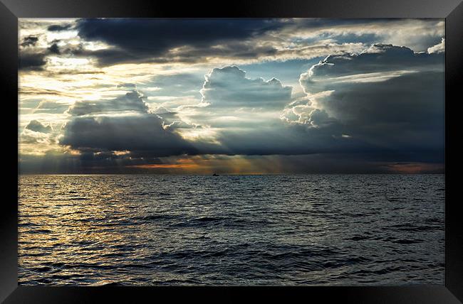 God rays over The Wash Framed Print by Gary Pearson