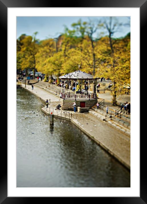 bandstand by the river dee Framed Mounted Print by meirion matthias