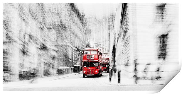 London Bus Abstract Print by Louise Godwin
