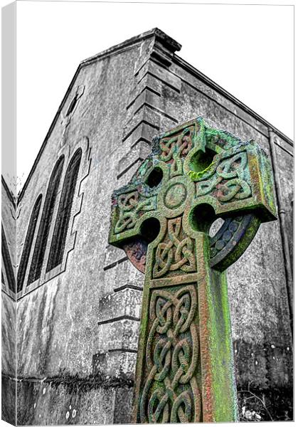 Old Celtic Cross Canvas Print by Gavin Wilson