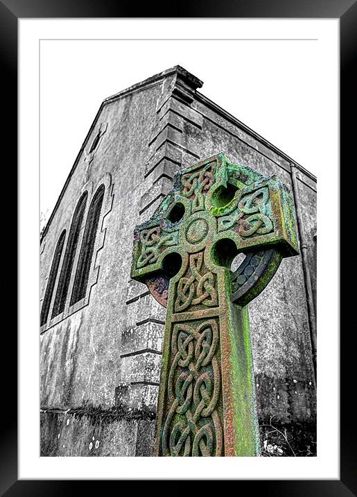 Old Celtic Cross Framed Mounted Print by Gavin Wilson