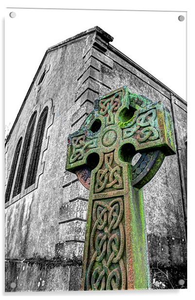 Old Celtic Cross Acrylic by Gavin Wilson