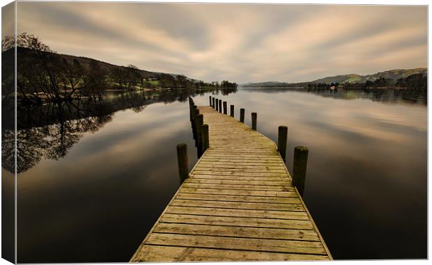 Coniston Water Jetty Canvas Print by John Hare