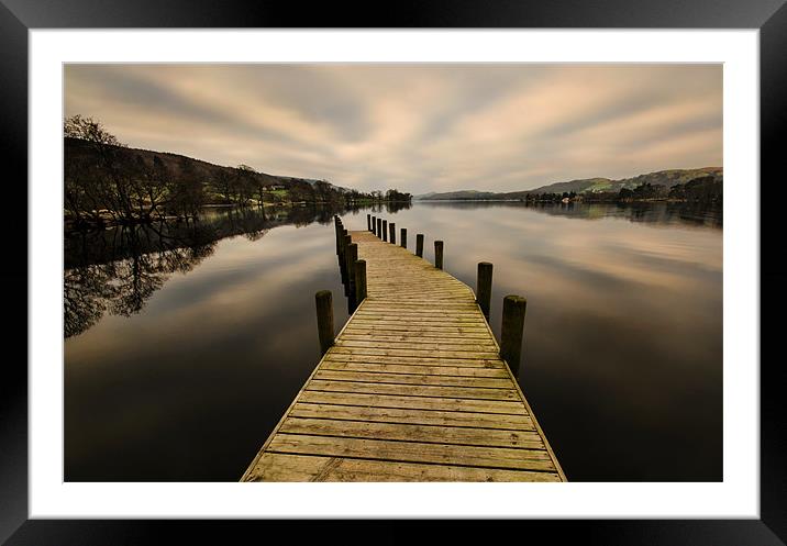 Coniston Water Jetty Framed Mounted Print by John Hare