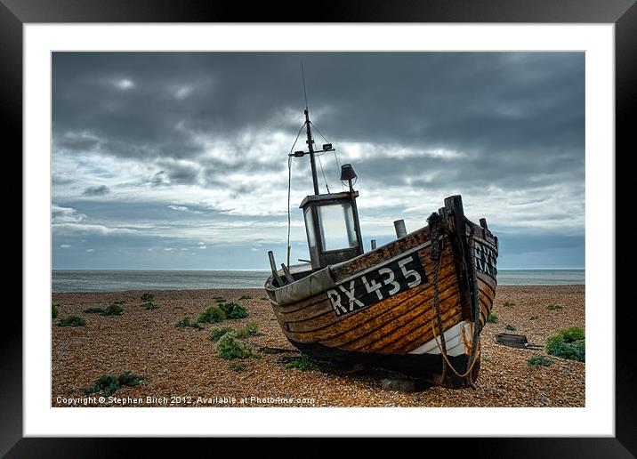 Fishing Boat at Dungeness, Kent Framed Mounted Print by Stephen Birch