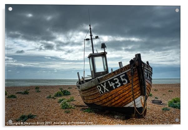 Fishing Boat at Dungeness, Kent Acrylic by Stephen Birch