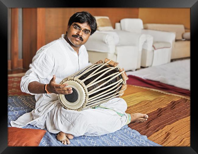 Hanumant Ghadge Tabla accompaniment at private par Framed Print by Arfabita  