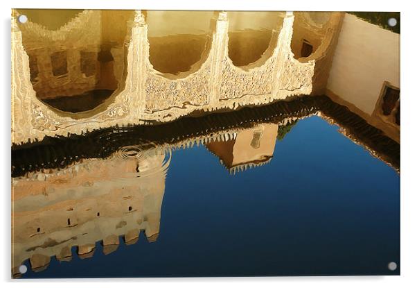 Alhambra Pool Acrylic by Mary Lane