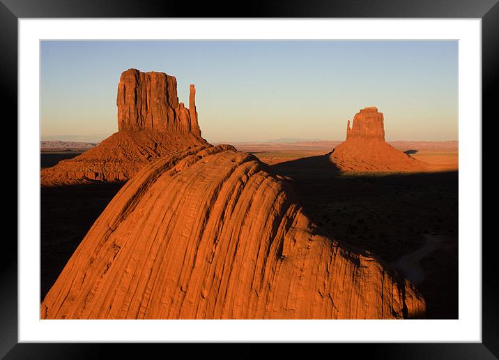 Monument valley sunset Framed Mounted Print by Thomas Schaeffer