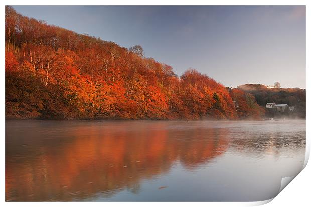 Refections Of Looe In Autumn Print by CHRIS BARNARD