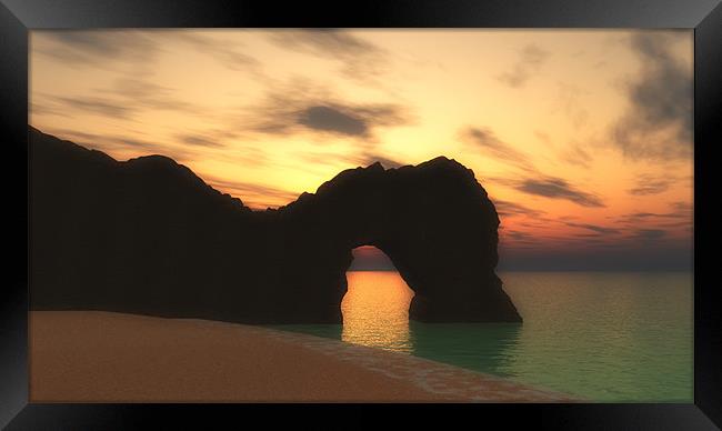 Durdle door sunrise Framed Print by Paul Fisher