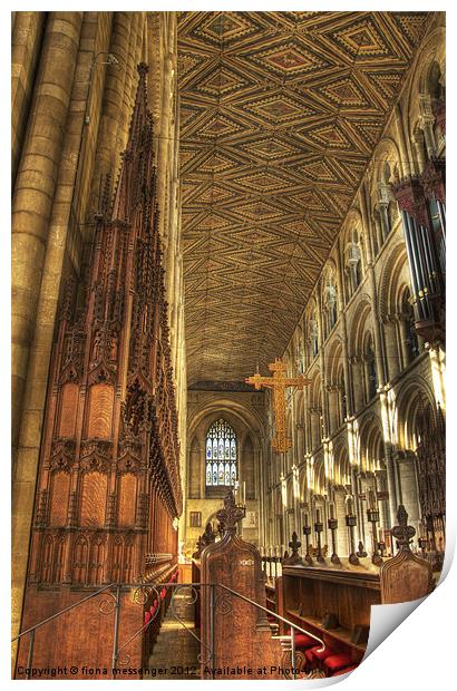 The Carved Pews Print by Fiona Messenger
