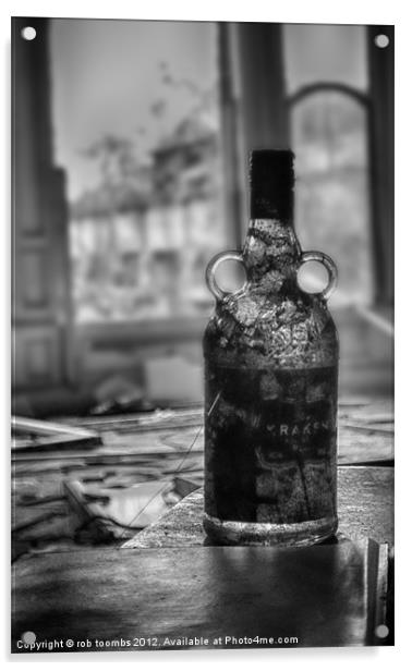 AN OLD BOTTLE OF RUM Acrylic by Rob Toombs