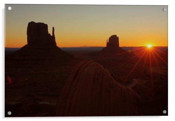 Monument valley sunrise Acrylic by Thomas Schaeffer