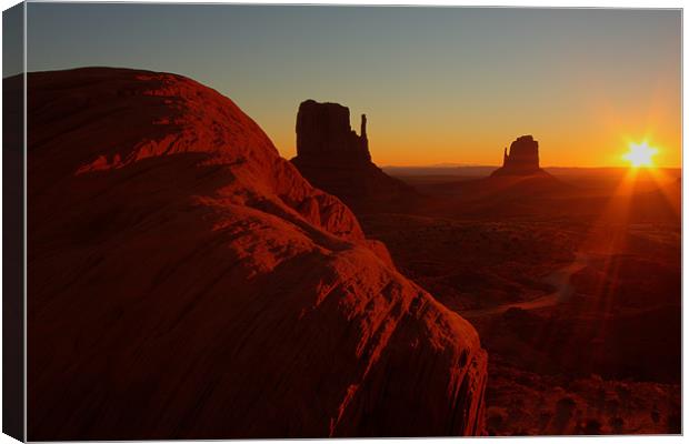 Monument valley sunrise Canvas Print by Thomas Schaeffer