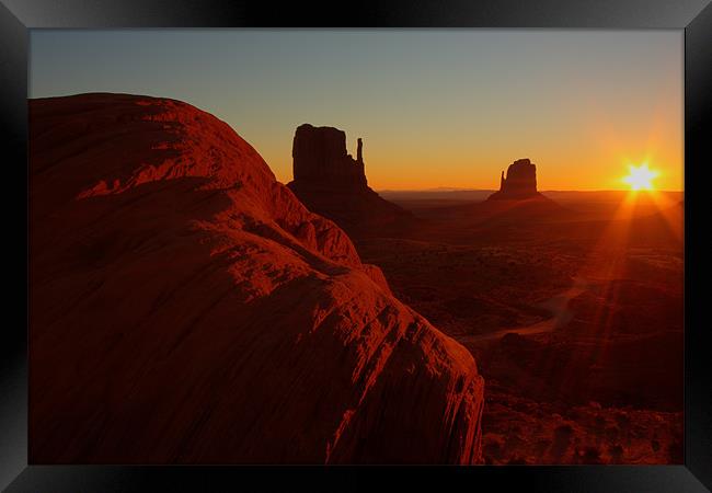 Monument valley sunrise Framed Print by Thomas Schaeffer