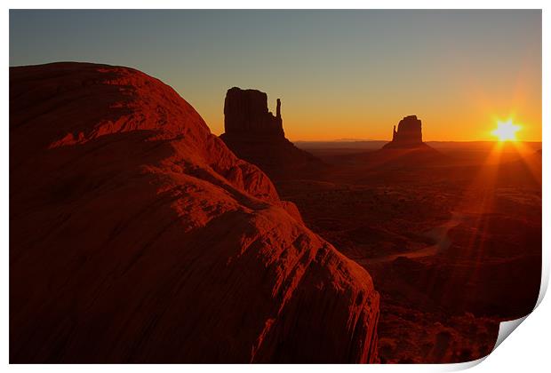 Monument valley sunrise Print by Thomas Schaeffer