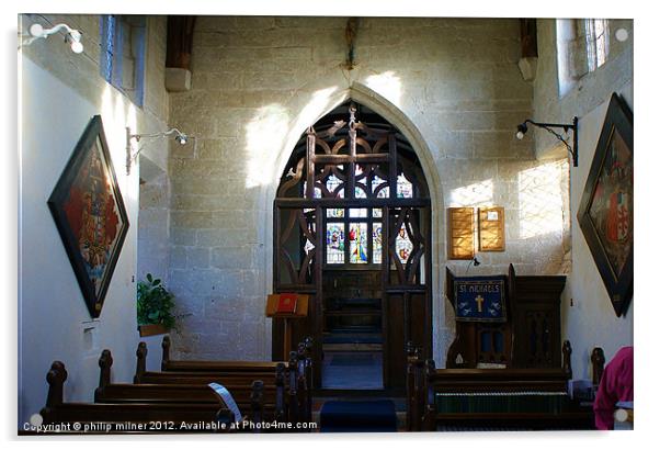 St Michaels Church Baddersley Clinton Acrylic by philip milner