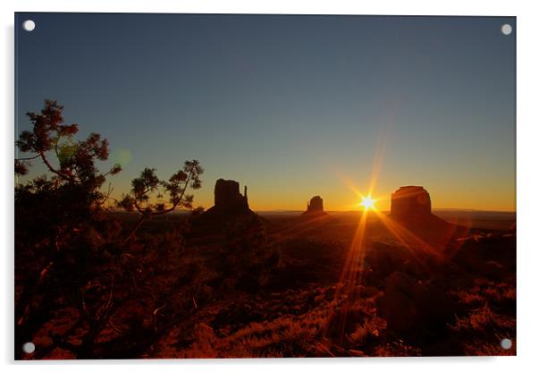 Monument valley sunrise Acrylic by Thomas Schaeffer