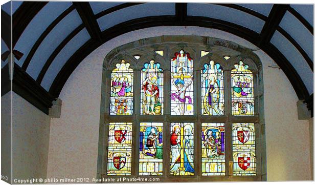 Saint Michaels Church Baddersley Windows Canvas Print by philip milner
