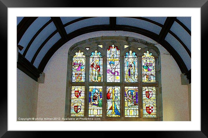 Saint Michaels Church Baddersley Windows Framed Mounted Print by philip milner