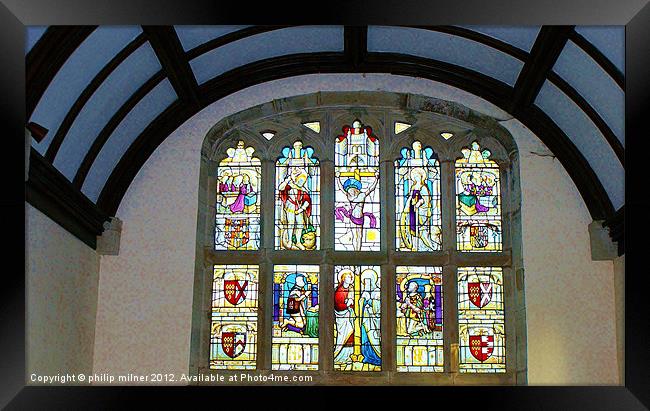 Saint Michaels Church Baddersley Windows Framed Print by philip milner
