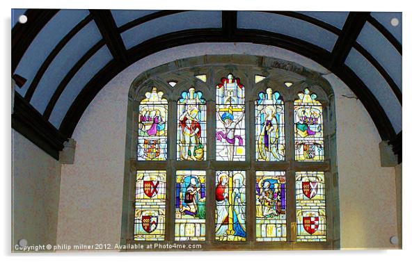 Saint Michaels Church Baddersley Windows Acrylic by philip milner