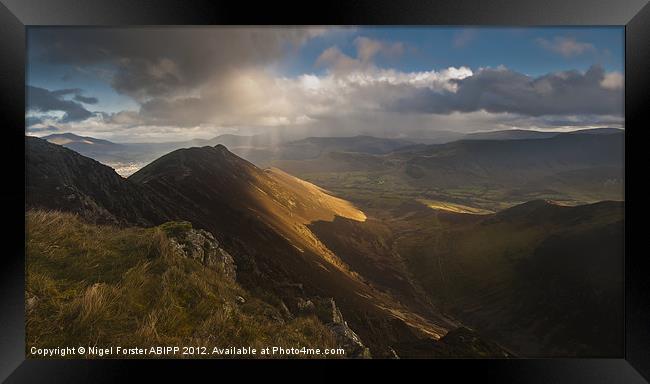 Causey Pike Glow Framed Print by Creative Photography Wales