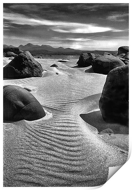 Gairloch Big Sand Beach in Moonlight Print by Jacqi Elmslie