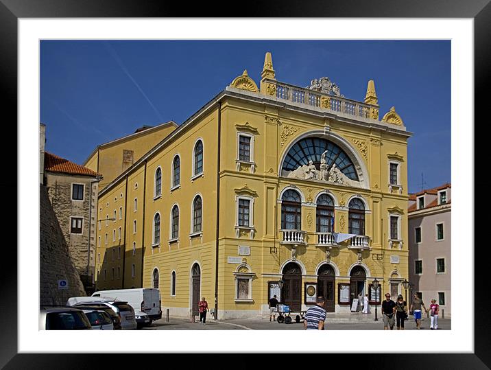 Croatian National Theatre Framed Mounted Print by Tom Gomez