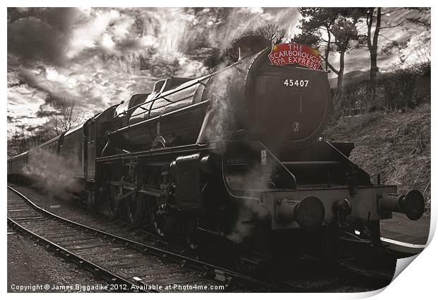 Steam Train Express Print by J Biggadike
