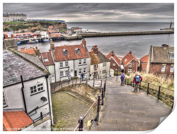 Whitby From The Steps Print by Allan Briggs