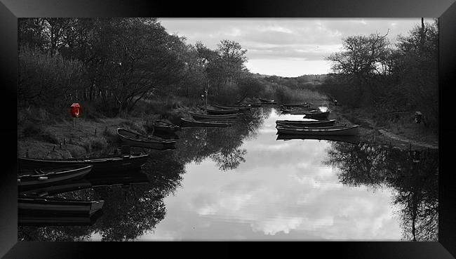 Boats near Ross Castle Framed Print by barbara walsh