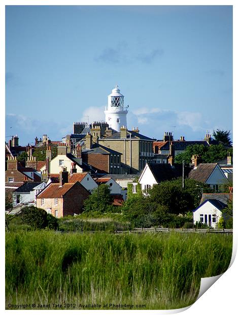 A View of Southwold Lighthouse. Print by Janet Tate