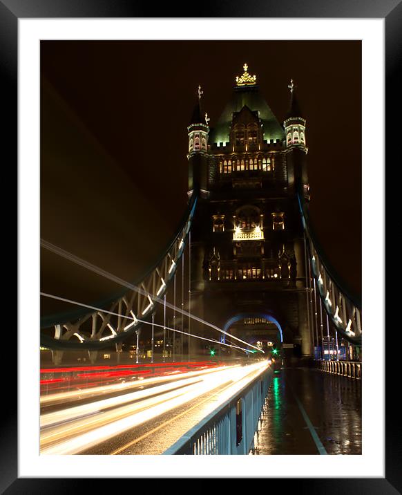 Tower Bridge at Night Framed Mounted Print by Photographer Obscura