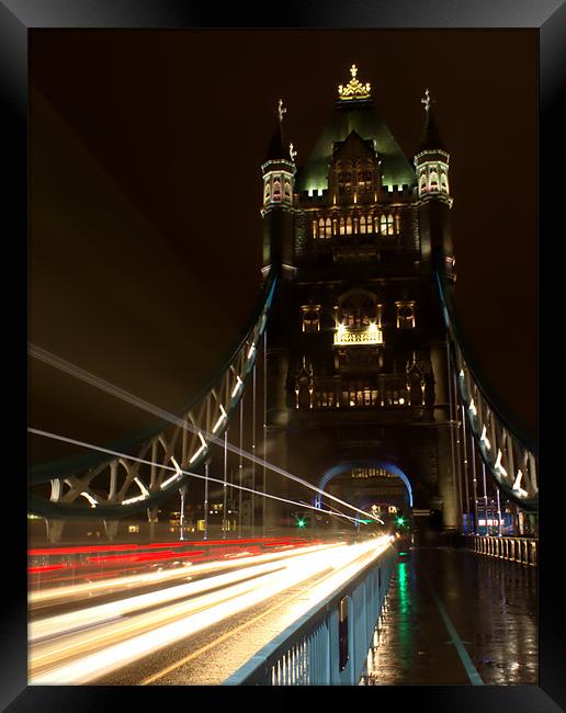 Tower Bridge at Night Framed Print by Photographer Obscura