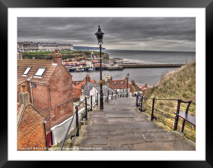 Whitby On a Cloudy Day Framed Mounted Print by Allan Briggs