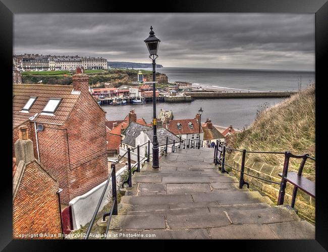 Whitby On a Cloudy Day Framed Print by Allan Briggs