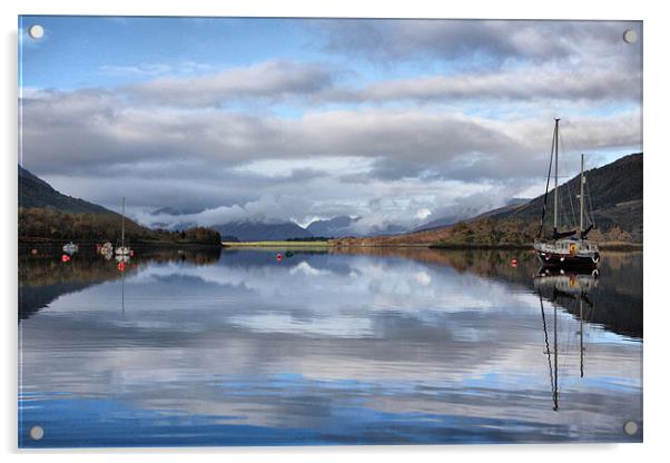 Boats On A Loch Acrylic by Sandi-Cockayne ADPS