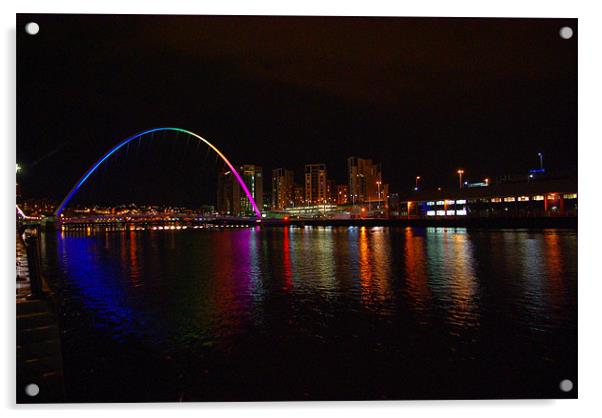 Newcastle millennium bridge Acrylic by Shaun Cope
