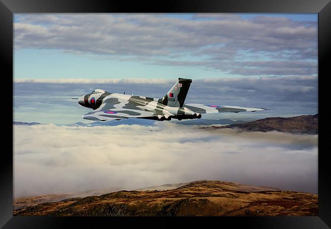 Vulcan XH558 over Snowdonia Framed Print by Oxon Images