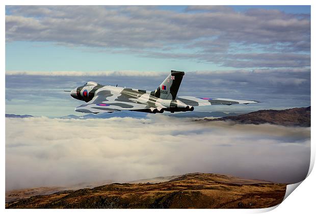 Vulcan XH558 over Snowdonia Print by Oxon Images
