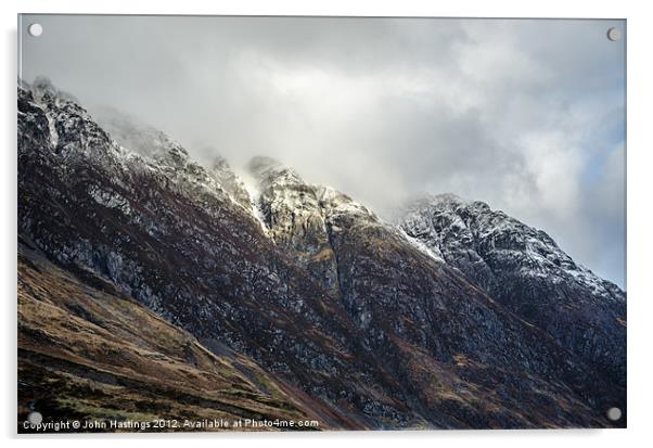 Aonach Eagcha Ridge, Glencoe Acrylic by John Hastings