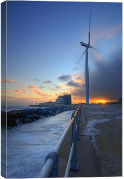 lowestoft Wind Turbine Canvas Print by Paul Nichols