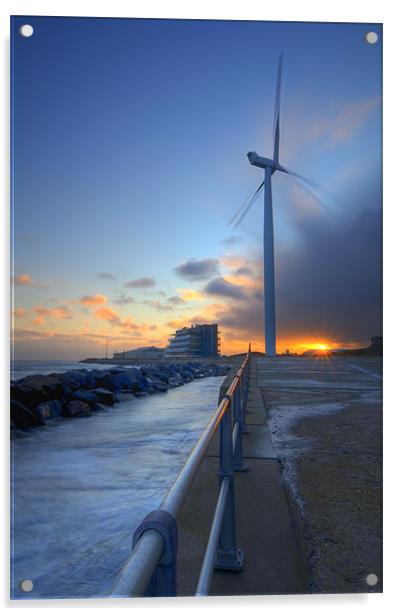lowestoft Wind Turbine Acrylic by Paul Nichols